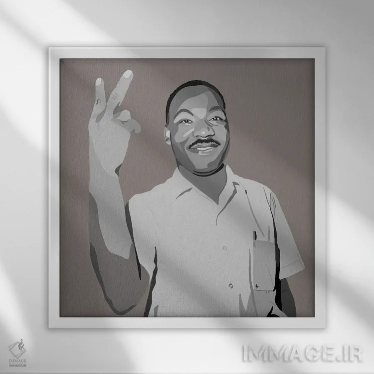 تابلو صلحِ مارتین لوتر کینگ اثر آرتپِیسیئی - نمای قابدار سفید