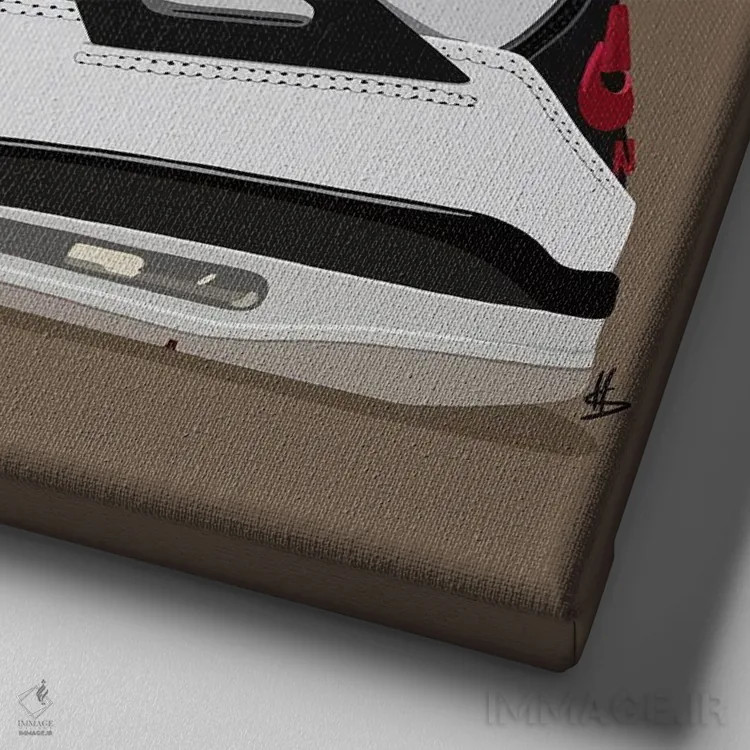 تابلو کفشهای آتشین (کفش باحال) اثر آرتپِیسیئی - نمای نزدیک بافت بوم