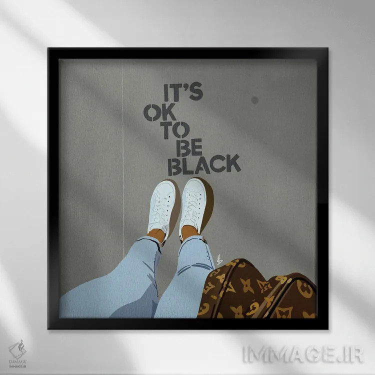 تابلو سیاه بودن اشکالی ندارد اثر آرتپِیسیئی - نمای قابدار مشکی