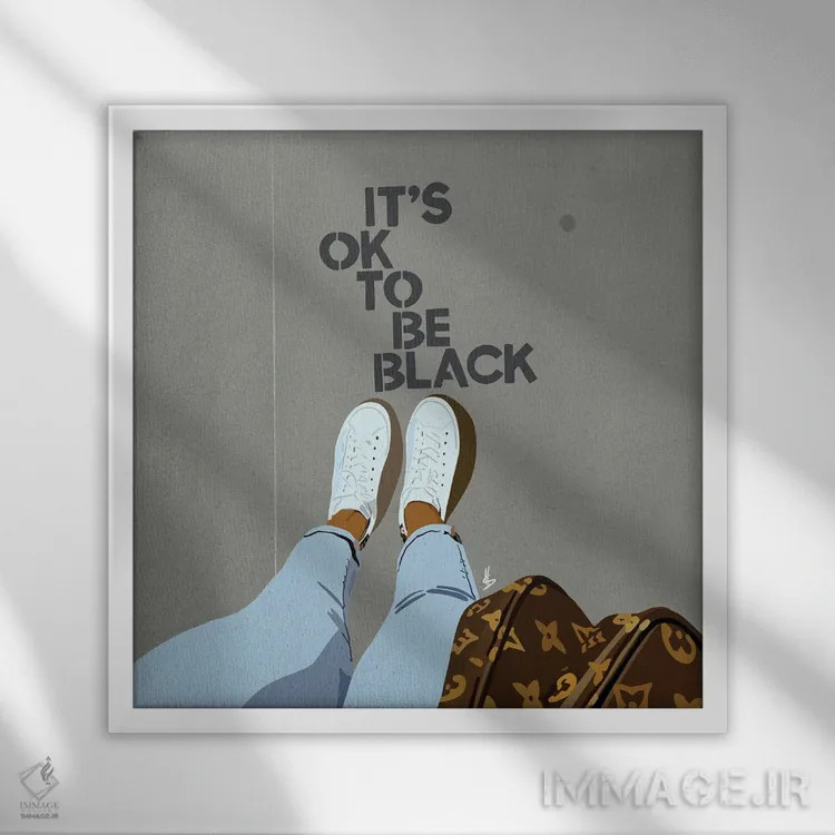 تابلو سیاه بودن اشکالی ندارد اثر آرتپِیسیئی - نمای قابدار سفید