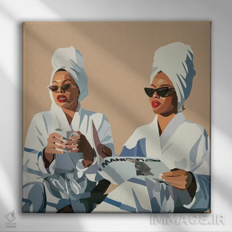 تابلو دوستی زنانه (جشن دوستی میان زنان) اثر آرتپِیسیئی - نمای روبهرو روی دیوار