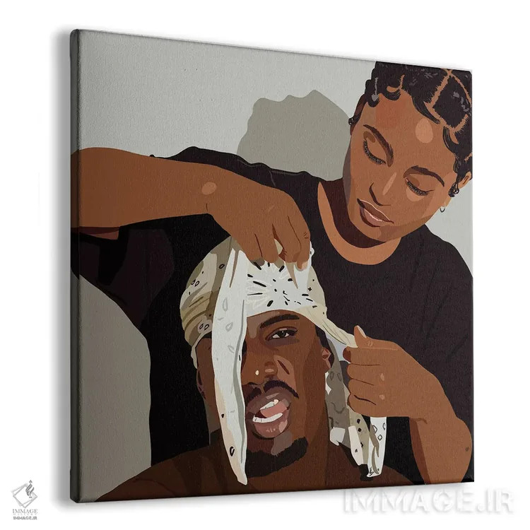 تابلو دورگ شاتی (دختر با روسری دورگ) اثر آرتپِیسیئی - نمای پرسپکتیو محصول