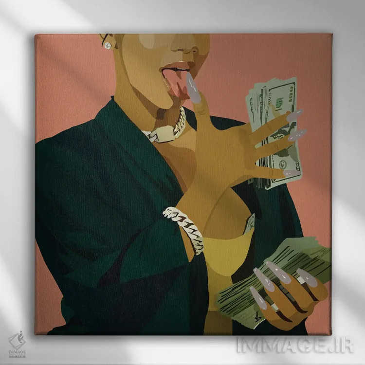 تابلو رسیدن به پول اثر آرتپِیسیئی - نمای روبهرو روی دیوار
