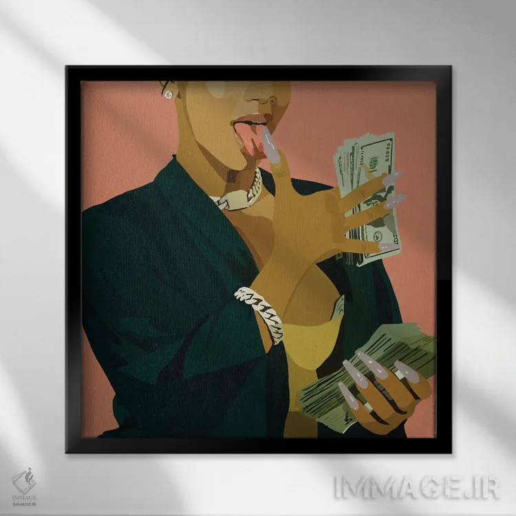 تابلو رسیدن به پول اثر آرتپِیسیئی - نمای قابدار مشکی