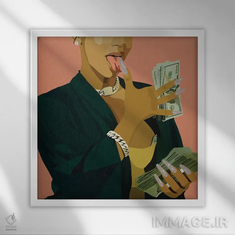 تابلو رسیدن به پول اثر آرتپِیسیئی - نمای قابدار سفید