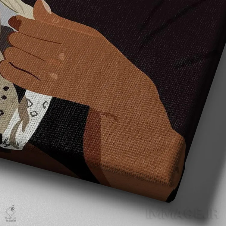 تابلو دورگ شاتی (دختر با روسری دورگ) اثر آرتپِیسیئی - نمای نزدیک بافت بوم