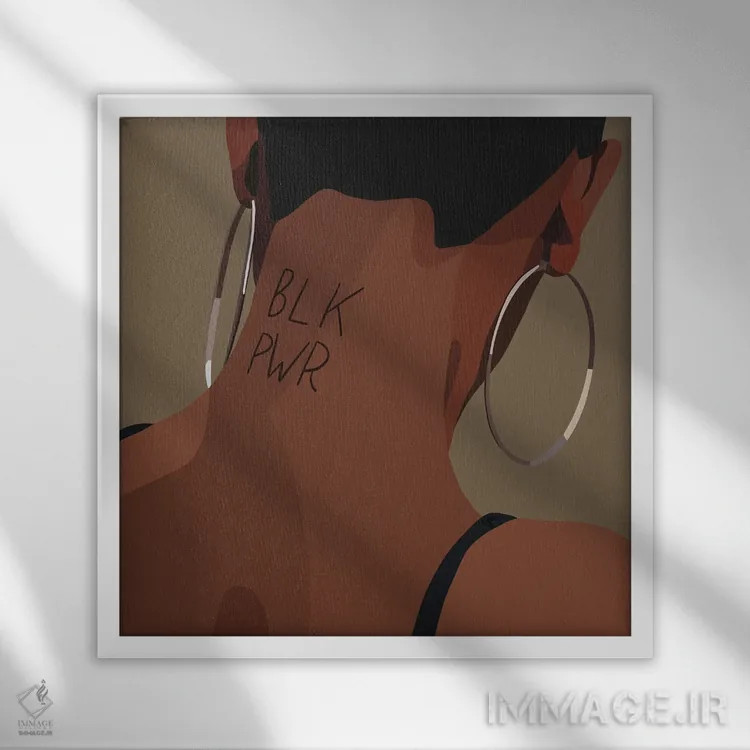 تابلو قدرت سیاهان اثر آرتپِیسیئی - نمای قابدار سفید