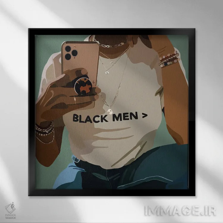 تابلو مردان سیاهپوست اثر آرتپِیسیئی - نمای قابدار مشکی