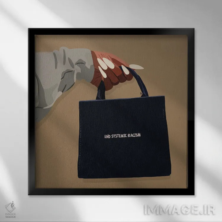تابلو پایان دادن به نژادپرستی ساختاری اثر آرتپِیسیئی - نمای قابدار مشکی