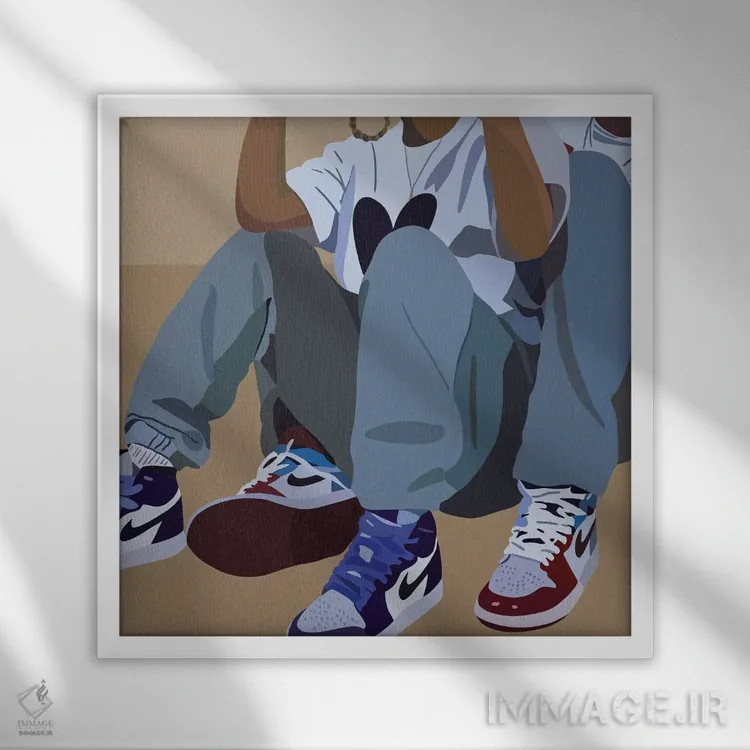 تابلو عشق پراحساس (بازی با کلمه sole به معنای کف پا) اثر آرتپِیسیئی - نمای قابدار سفید