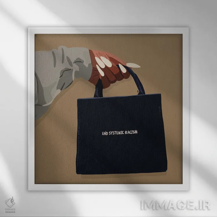 تابلو پایان دادن به نژادپرستی ساختاری اثر آرتپِیسیئی - نمای قابدار سفید