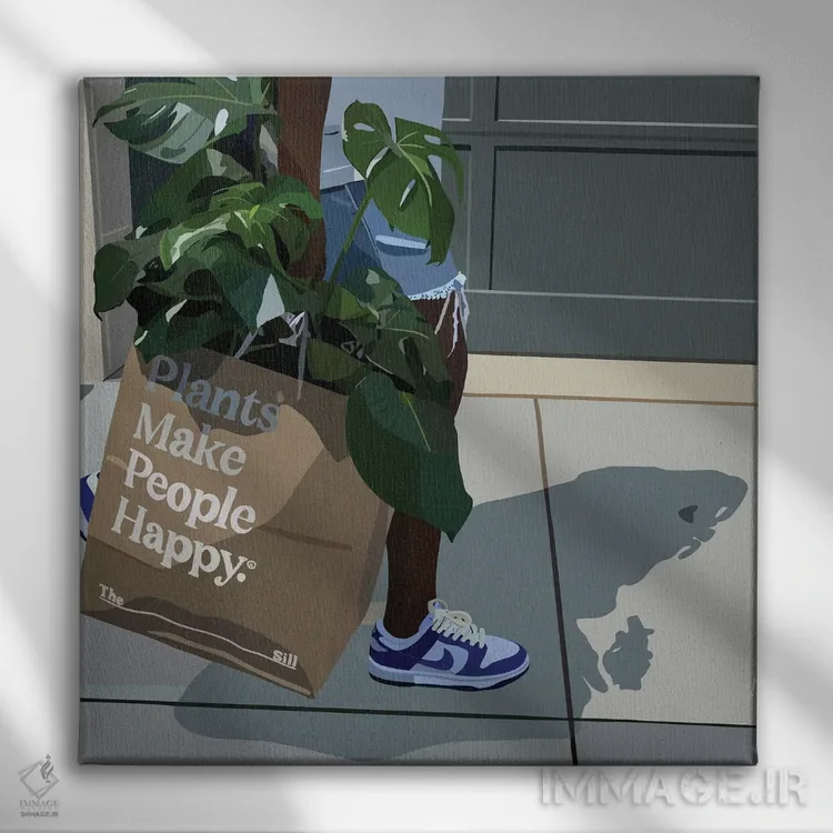 تابلو گیاهان مادرها را خوشحال میکنند اثر آرتپِیسیئی - نمای روبهرو روی دیوار
