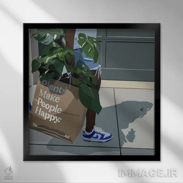 تابلو گیاهان مادرها را خوشحال میکنند اثر آرتپِیسیئی - نمای قابدار مشکی