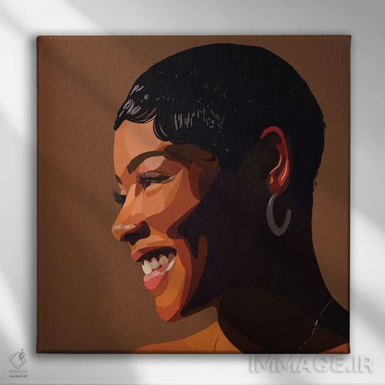 تابلو دختر پوست قهوهای اثر آرتپِیسیئی - نمای روبهرو روی دیوار