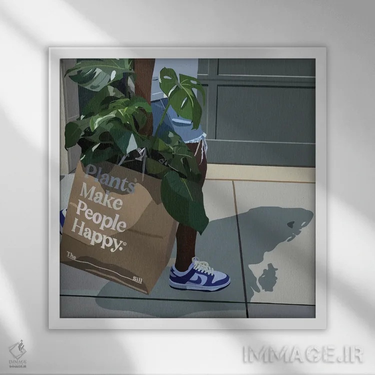 تابلو گیاهان مادرها را خوشحال میکنند اثر آرتپِیسیئی - نمای قابدار سفید