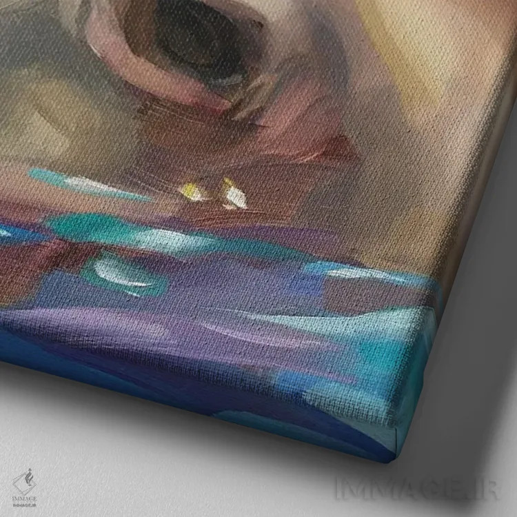 تابلو مطالعه دلفین اثر هالی استورلی - نمای نزدیک بافت بوم