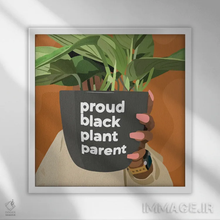 تابلو سرپرست گیاه سیاهپوست اثر آرتپِیسیئی - نمای قابدار سفید