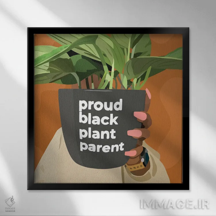 تابلو سرپرست گیاه سیاهپوست اثر آرتپِیسیئی - نمای قابدار مشکی