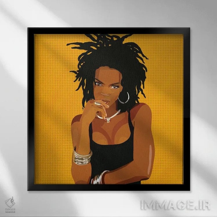 تابلو لارین (نام دخترانه، احتمالاً اشاره به لارین هیل) اثر آرتپِیسیئی - نمای قابدار مشکی