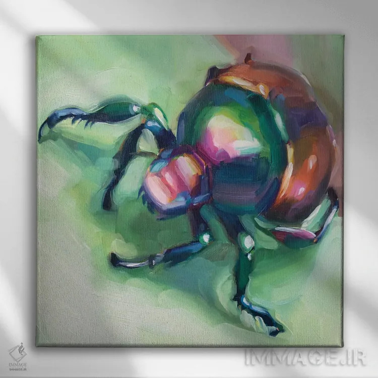 تابلو مطالعه سوسک اثر هالی استورلی - نمای روبهرو روی دیوار