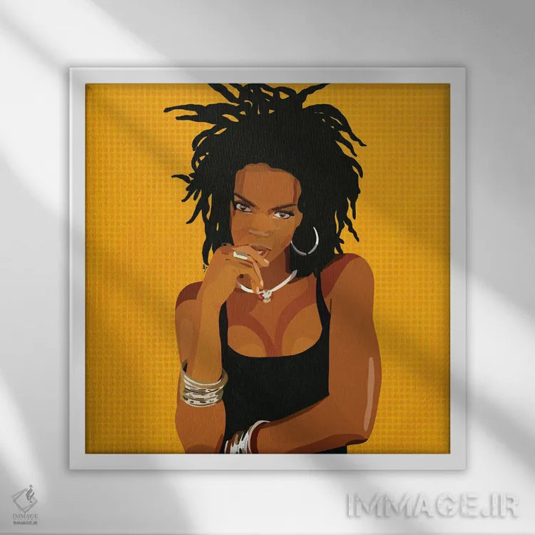 تابلو لارین (نام دخترانه، احتمالاً اشاره به لارین هیل) اثر آرتپِیسیئی - نمای قابدار سفید