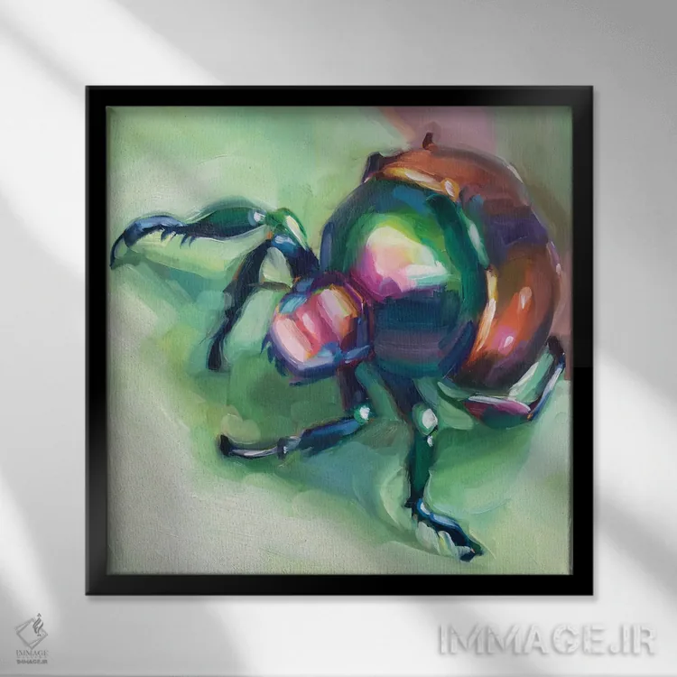 تابلو مطالعه سوسک اثر هالی استورلی - نمای قابدار مشکی