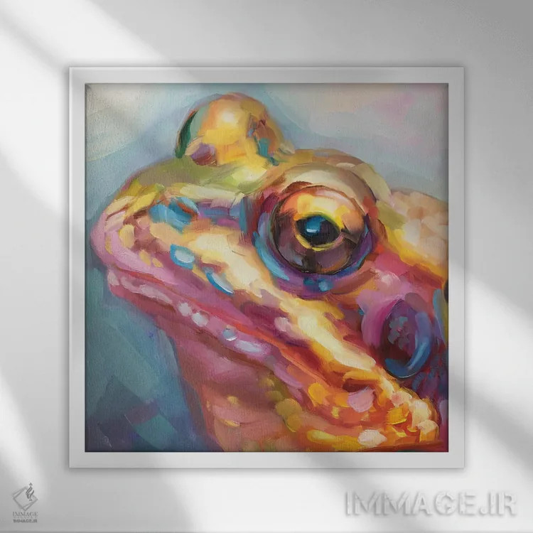 تابلو مطالعه قورباغه ۴ اثر هالی استورلی - نمای قابدار سفید