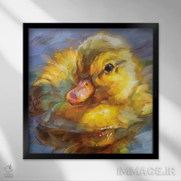 تابلو مطالعه جوجه اردک اثر هالی استورلی - نمای قابدار مشکی