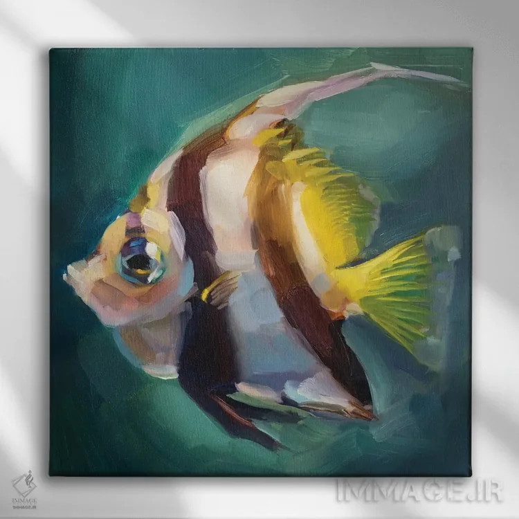 تابلو مطالعه ماهی پرچمی اثر هالی استورلی - نمای روبهرو روی دیوار