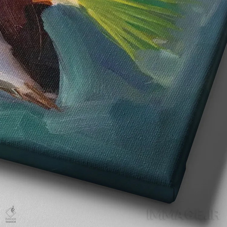 تابلو مطالعه ماهی پرچمی اثر هالی استورلی - نمای نزدیک بافت بوم