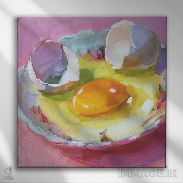 تابلو مطالعه تخم کوچک اثر هالی استورلی - نمای روبهرو روی دیوار