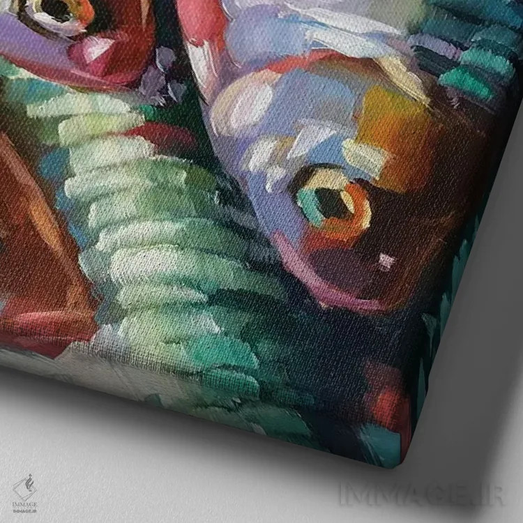 تابلو مطالعه ماهی ۲۹ اثر هالی استورلی - نمای نزدیک بافت بوم