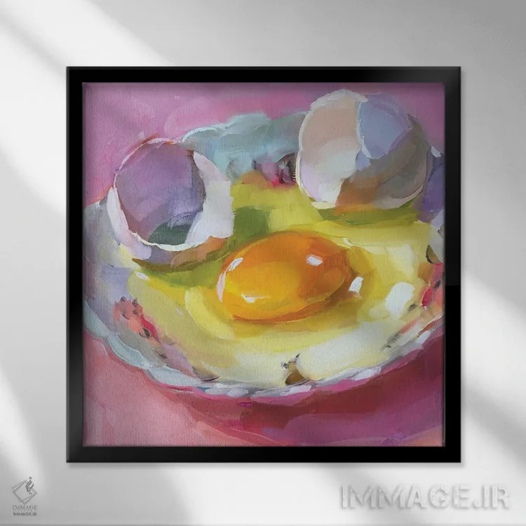 تابلو مطالعه تخم کوچک اثر هالی استورلی - نمای قابدار مشکی