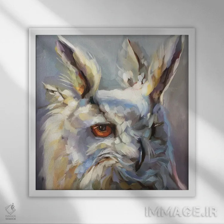 تابلو مطالعه جغد ۲ اثر هالی استورلی - نمای قابدار سفید