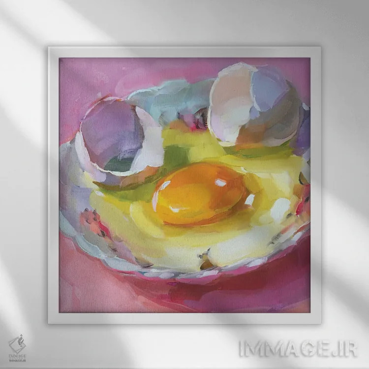 تابلو مطالعه تخم کوچک اثر هالی استورلی - نمای قابدار سفید