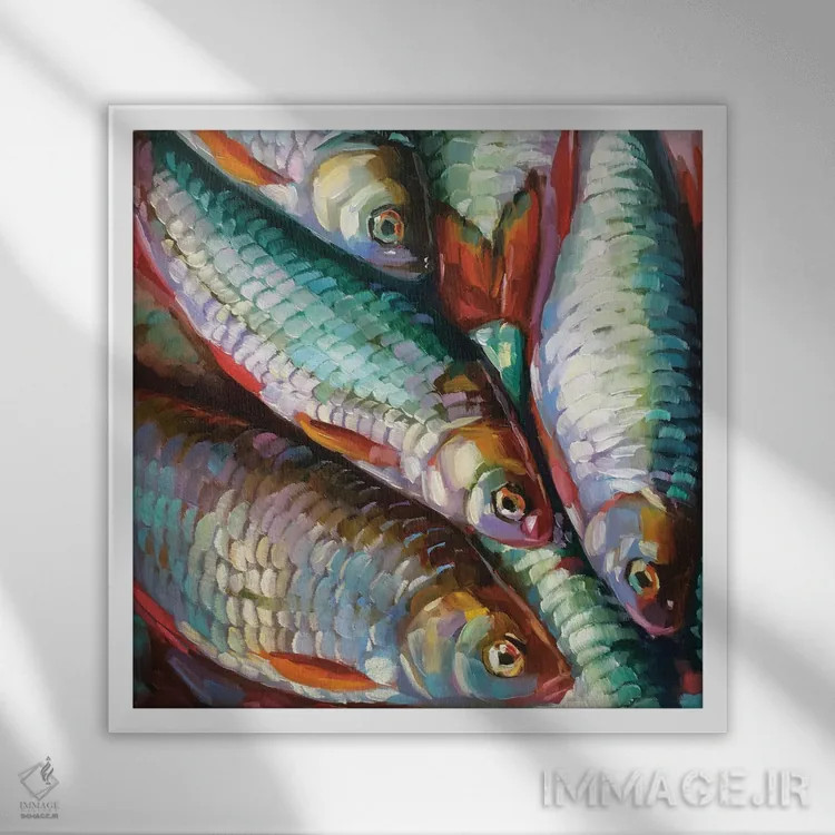 تابلو مطالعه ماهی ۲۹ اثر هالی استورلی - نمای قابدار سفید