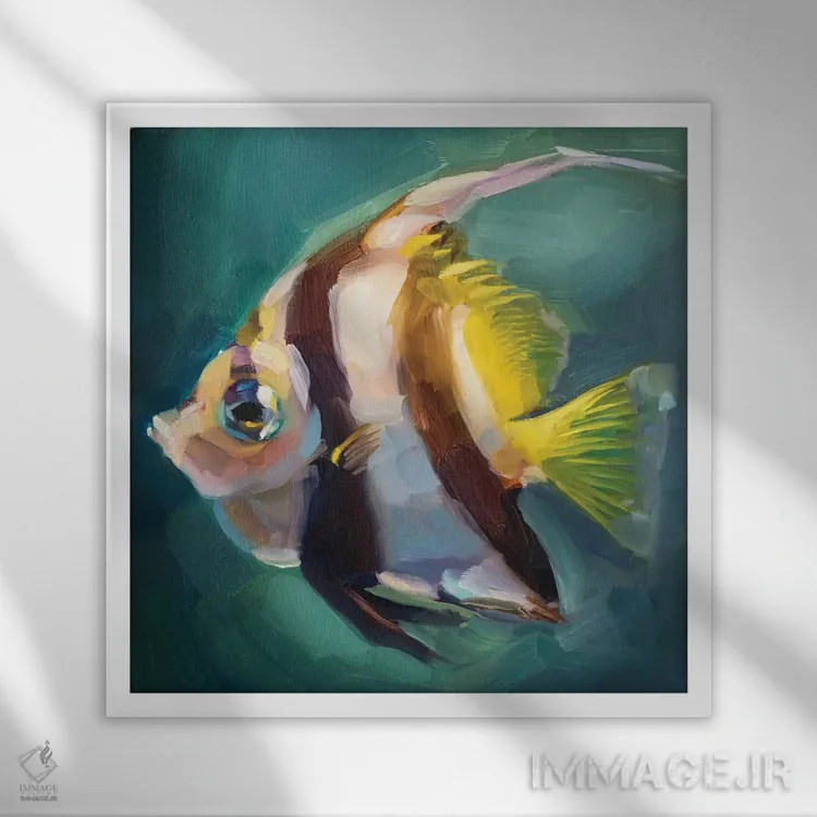 تابلو مطالعه ماهی پرچمی اثر هالی استورلی - نمای قابدار سفید