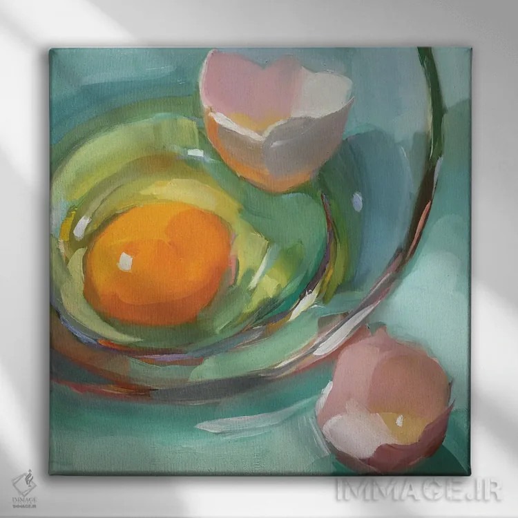 تابلو مطالعه تخم ۴ اثر هالی استورلی - نمای روبهرو روی دیوار