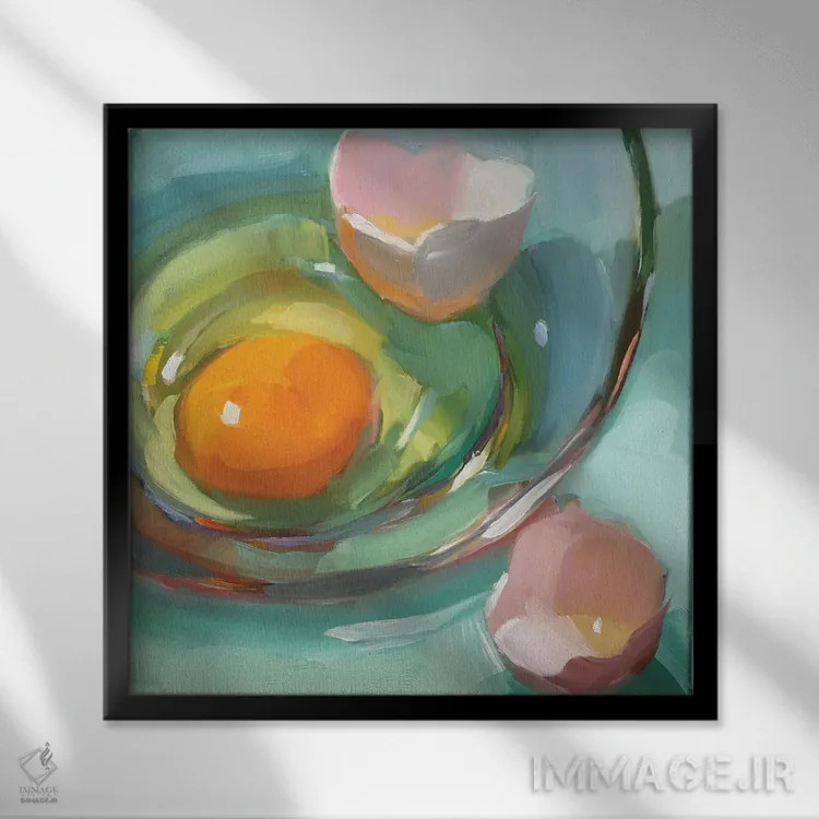 تابلو مطالعه تخم ۴ اثر هالی استورلی - نمای قابدار مشکی