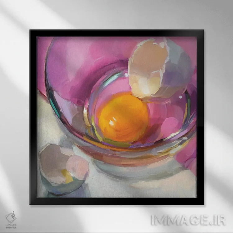 تابلو مطالعه تخم ۳ اثر هالی استورلی - نمای قابدار مشکی