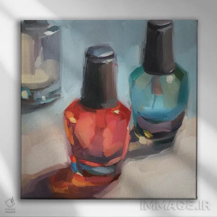 تابلو مطالعه لاک ناخن اثر هالی استورلی - نمای روبهرو روی دیوار