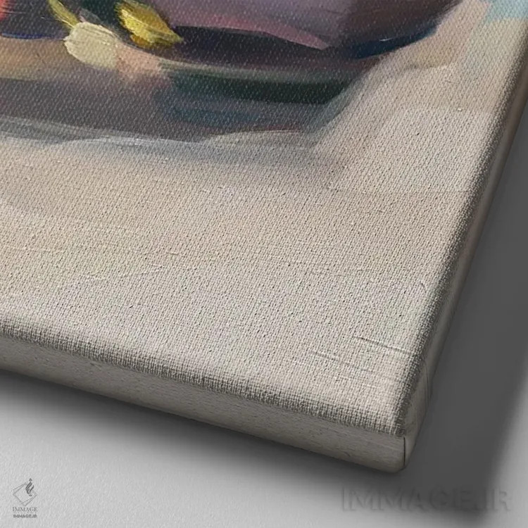 تابلو مطالعه لاک ناخن اثر هالی استورلی - نمای نزدیک بافت بوم