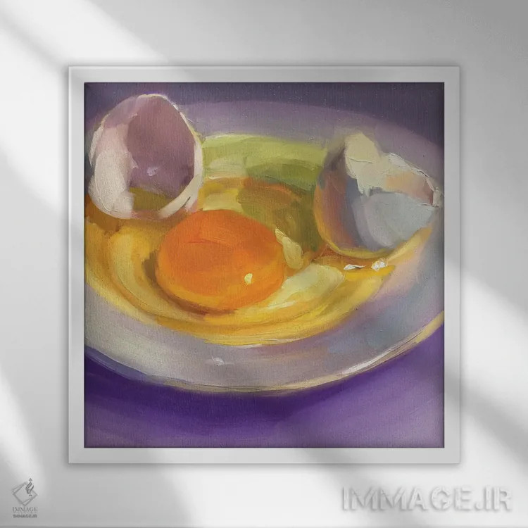 تابلو مطالعه تخم ۵ اثر هالی استورلی - نمای قابدار سفید