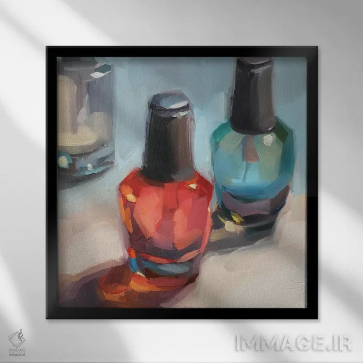 تابلو مطالعه لاک ناخن اثر هالی استورلی - نمای قابدار مشکی