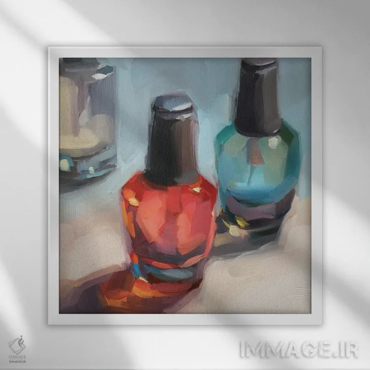 تابلو مطالعه لاک ناخن اثر هالی استورلی - نمای قابدار سفید