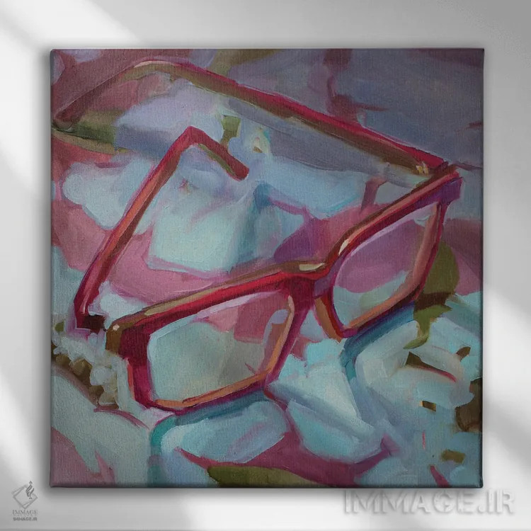 تابلو مطالعه عینک اثر هالی استورلی - نمای روبهرو روی دیوار