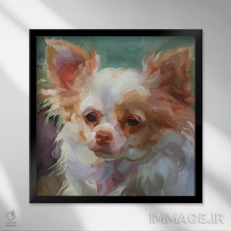 تابلو مطالعه سگ ۳ اثر هالی استورلی - نمای قابدار مشکی