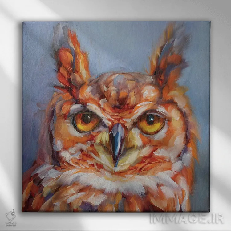 تابلو مطالعه جغد ۱۸ اثر هالی استورلی - نمای روبهرو روی دیوار