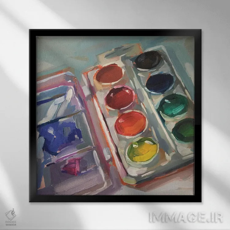 تابلو ست آبرنگ اثر هالی استورلی - نمای قابدار مشکی