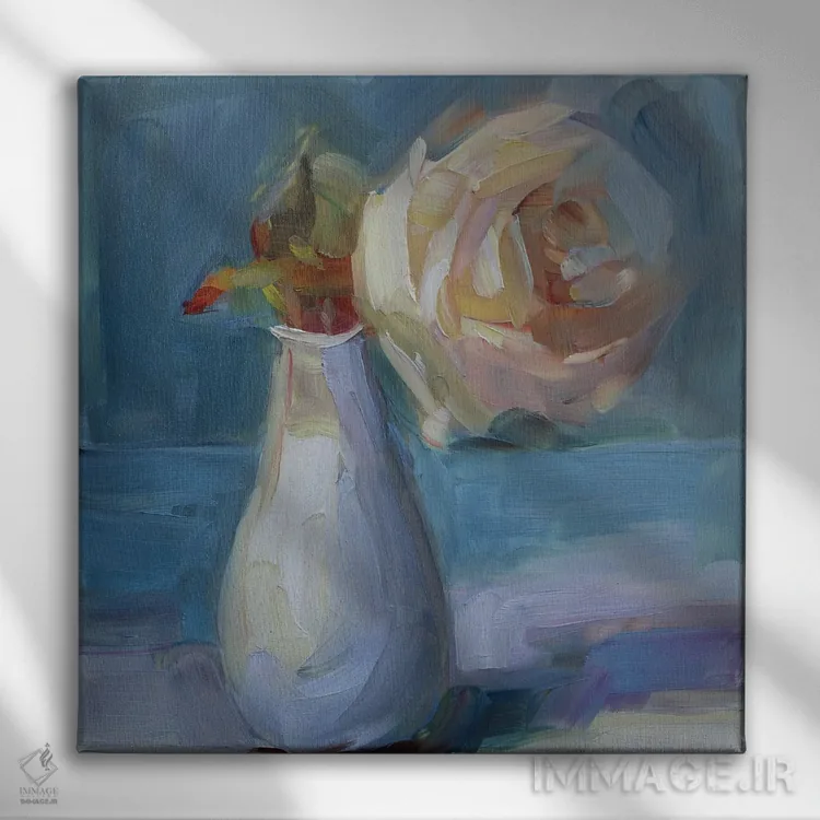 تابلو مطالعه گلها اثر هالی استورلی - نمای روبهرو روی دیوار